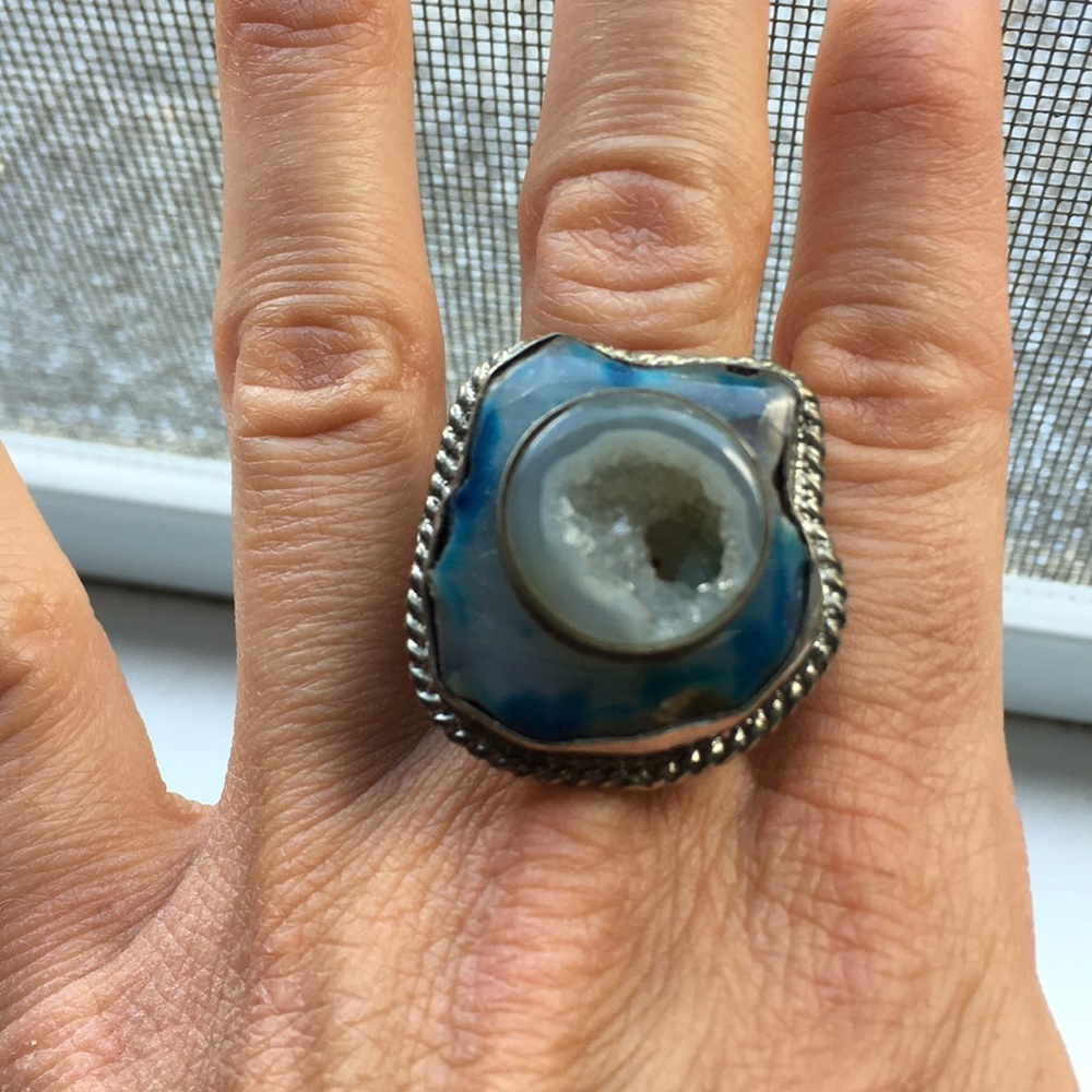 Beautiful Blue Geode Ring